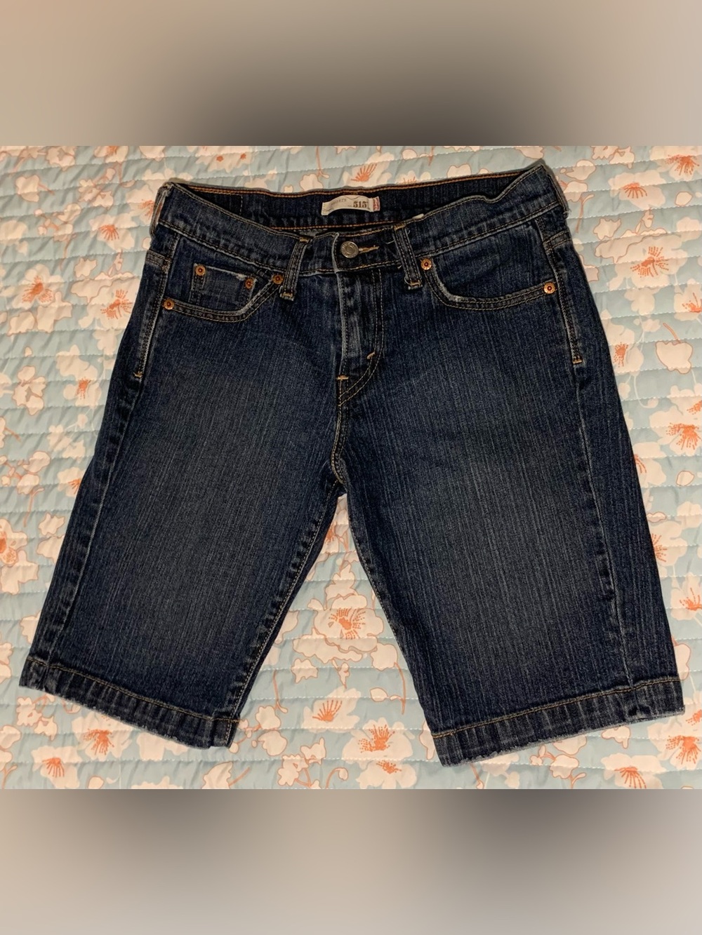 Levi’s 515 Dark Wash Denim Bermuda Shorts - Blue
